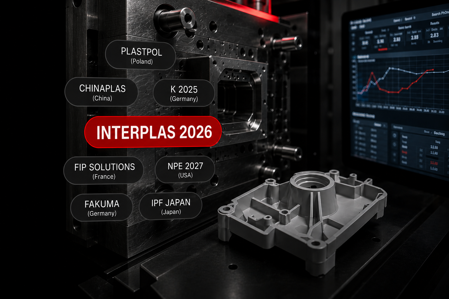 Circuito internacional de ferias del sector plástico: Interplas, Fakuma, K Show y más